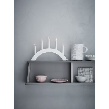 Markslöjd 704469 - Castiçal de natal ATLE 5xE10/3W/230V branco