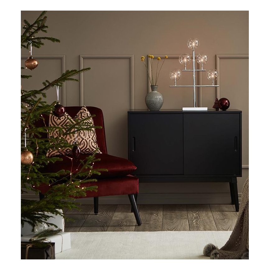 Markslöjd 704820 - Castiçal de Natal MAESTRO 5xE5/0,8W/230/12V cromado brilhante