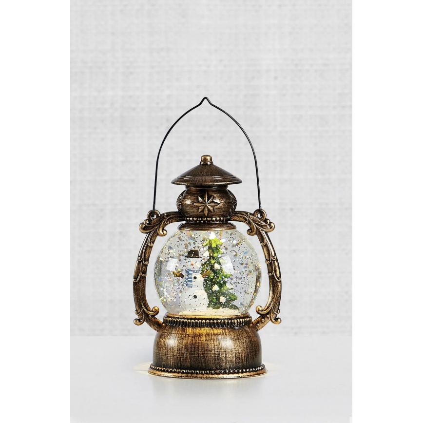 Markslöjd 705053 - Decoração de Natal LED LOTHAR LED/0,15W/3xAA lanterna em bronze