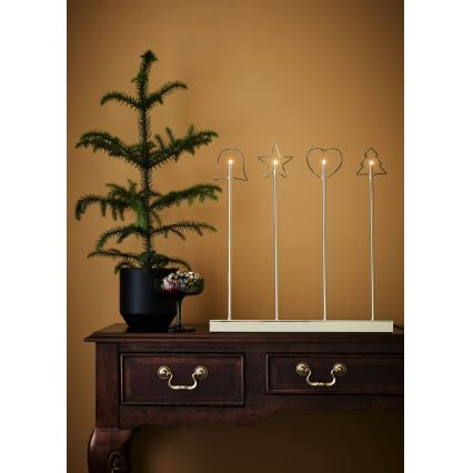 Markslöjd 705254 - Castiçal de natal GINGER 4xE5/0,8W/230/12V bronze