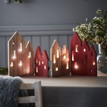 Markslöjd 705743 - Decoração de Natal LED VIEW LED/0,9W/3V madeira/vermelho