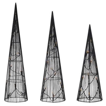 Markslöjd 705748 - CONJUNTO 3x Decorações de Natal LED DUNGE 45xLED/0,03W/4,5V preto