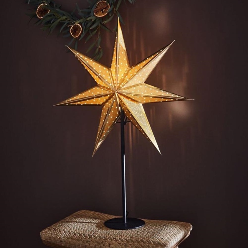 Markslöjd 705795 - Decoração de Natal GLITTER 1xE14/25W/230V 65 cm preto/dourado