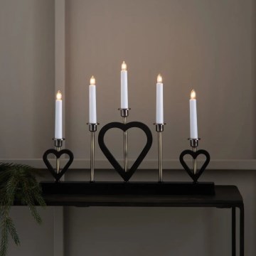 Markslöjd 705938 - Castiçal de Natal MELISSA 5xE10/3W/230V preto/latão