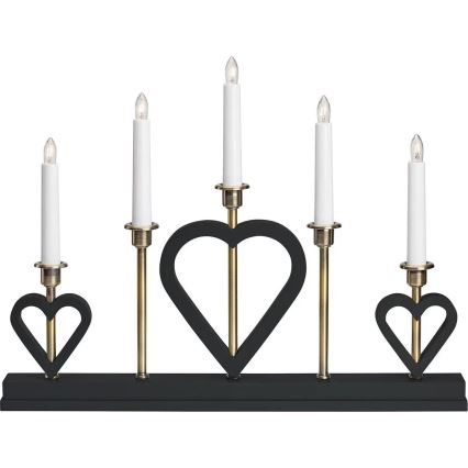 Markslöjd 705938 - Castiçal de Natal MELISSA 5xE10/3W/230V preto/latão