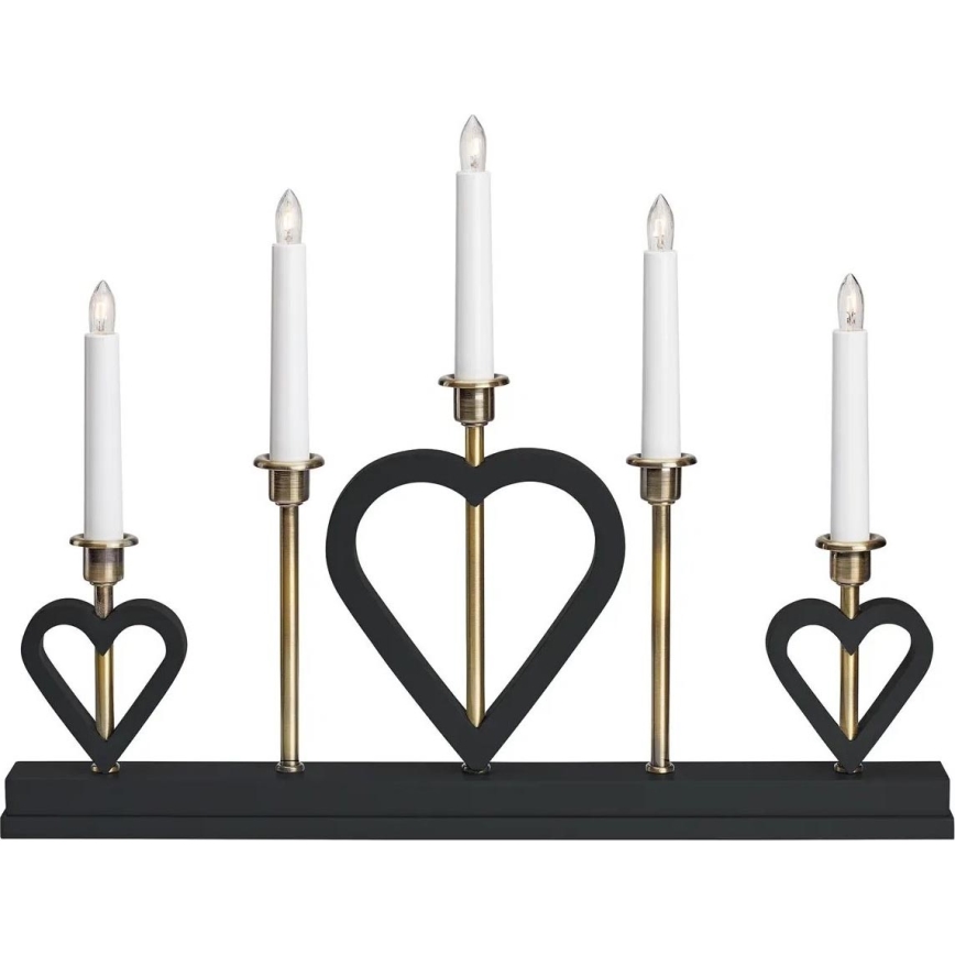 Markslöjd 705938 - Castiçal de Natal MELISSA 5xE10/3W/230V preto/latão