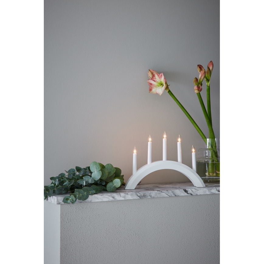 Markslöjd 705952 - Castiçal de Natal AVENTO 5xE10/3W/230V branco