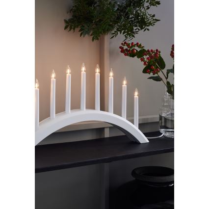 Markslöjd 705954 - Castiçal de Natal AVENTO 9xE10/3W/230V branco