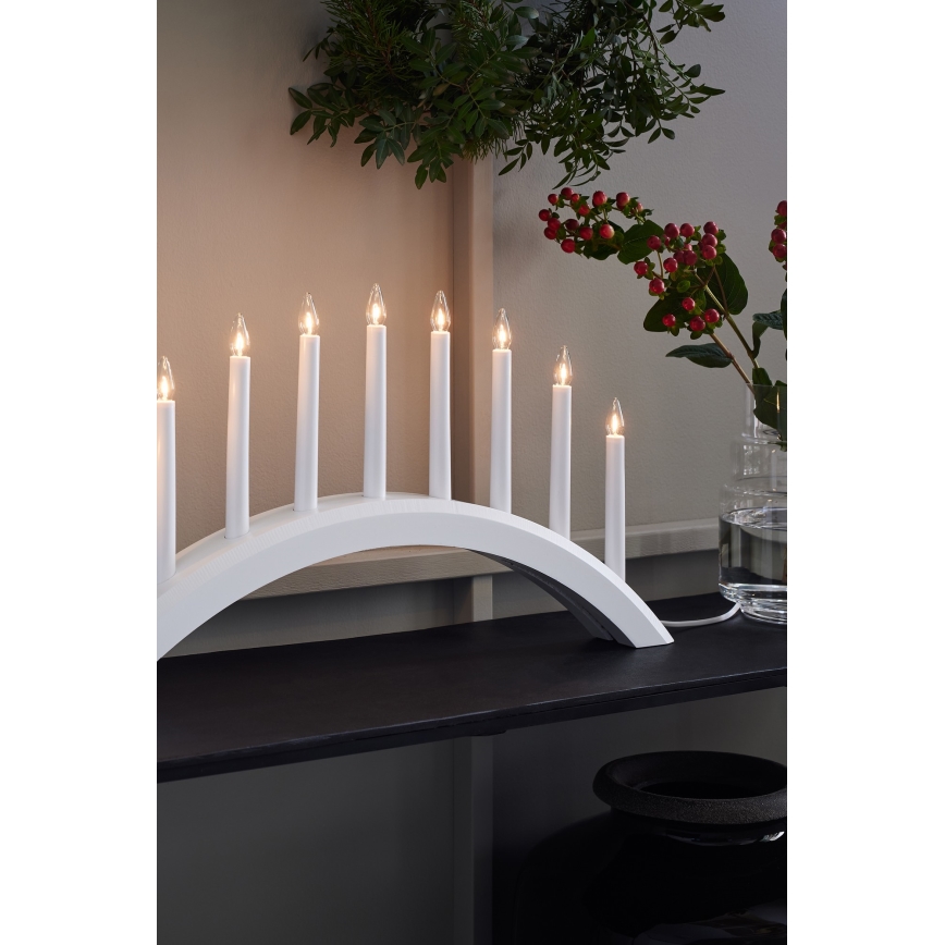 Markslöjd 705954 - Castiçal de Natal AVENTO 9xE10/3W/230V branco