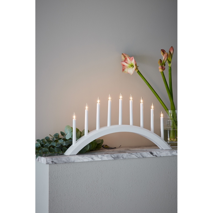 Markslöjd 705954 - Castiçal de Natal AVENTO 9xE10/3W/230V branco