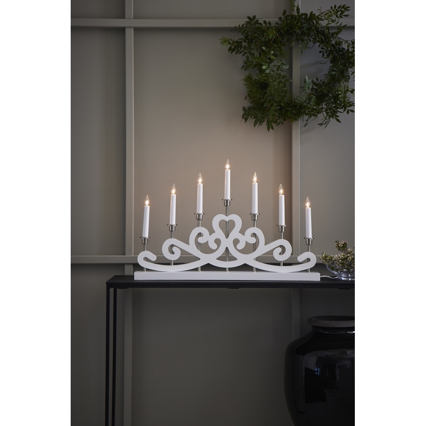 Markslöjd 705965 - Castiçal de Natal NIGHTFALL 7xE10/3W/230V branco