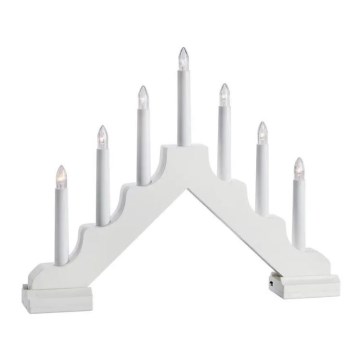 Markslöjd 706051 - Candelabro de Natal LED EVELIN 7xLED/0,06W/6xAA branco
