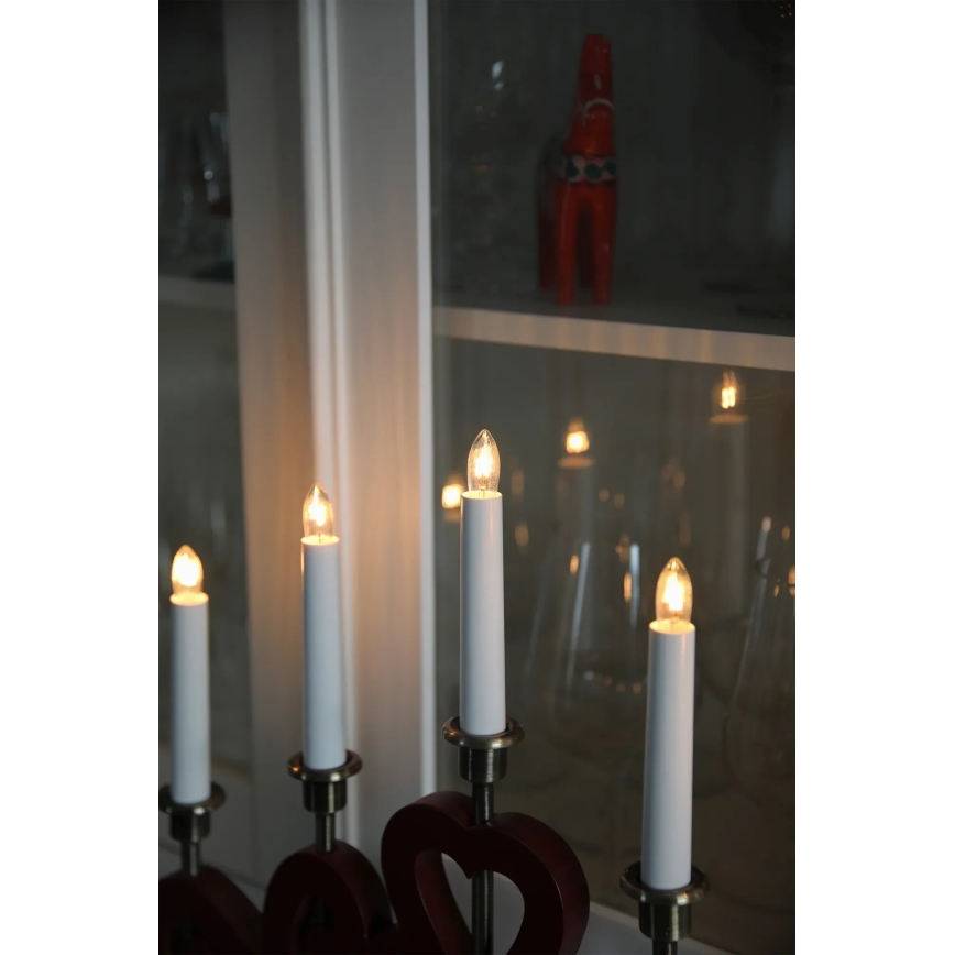 Markslöjd 706211 - Candelabro de Natal ENEBY 5xE10/3W/230V vermelho/latão