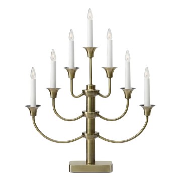 Markslöjd 706282 - Candelabro de Natal GYLLING 7xE10/3W/230V latão