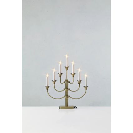 Markslöjd 706282 - Candelabro de Natal GYLLING 7xE10/3W/230V latão
