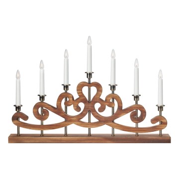 Markslöjd 706428 - Castiçal de Natal NIGHTFALL 7xE10/3W/230V castanho/latão