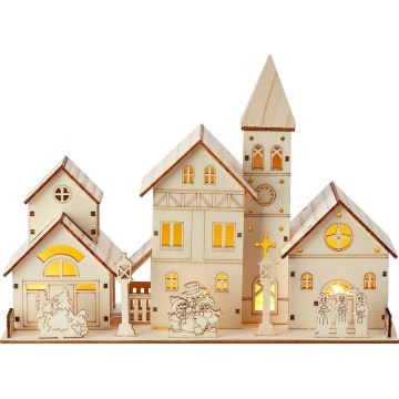 Markslöjd 706447 - LED Decoração de Natal VILLAGE LED/0,24W/2xAA contraplacado