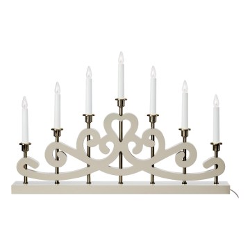 Markslöjd 706452 - Castiçal de Natal NIGHTFALL 7xE10/3W/230V bege/latão