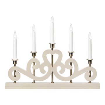 Markslöjd 706453 - Castiçal de Natal ENEBY 5xE10/3W/230V bege/latão