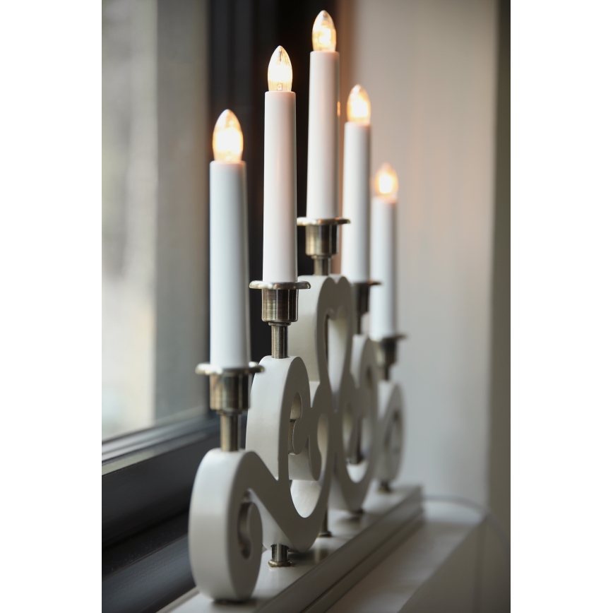 Markslöjd 706453 - Castiçal de Natal ENEBY 5xE10/3W/230V bege/latão