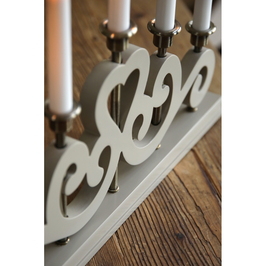 Markslöjd 706453 - Castiçal de Natal ENEBY 5xE10/3W/230V bege/latão
