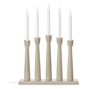 Markslöjd 706469 - Castiçal de Natal MASESKÄR 5xE10/3W/230V pinho/bege