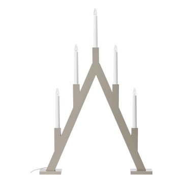 Markslöjd 706470 - Castiçal de Natal BJURFORS 5xE10/3W/230V pinho/bege