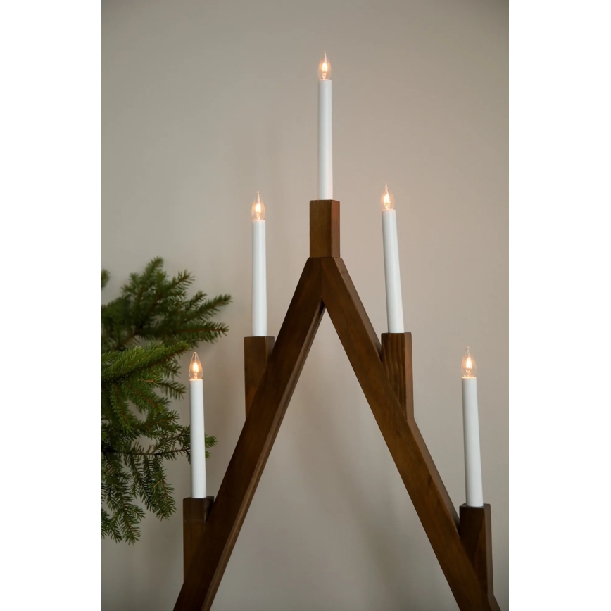 Markslöjd 706471 - Castiçal de Natal BJURFORS 5xE10/3W/230V pinho/castanho