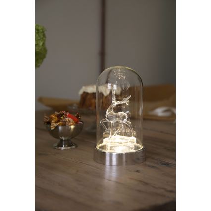 Markslöjd 706528 - Decoração de Natal LED ISLA LED/0,06W/3xAA cromado brilhante/rena