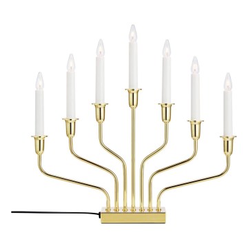 Markslöjd 706561 - Candelabro de Natal BROSA 7xE10/3W/230V dourado