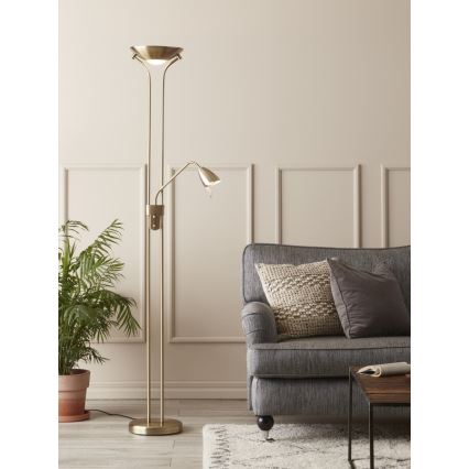 Markslöjd 111247 - Candeeiro de chão com regulação DETROIT 1xR7s/230W+ 1xGU10/35W/230V bronze