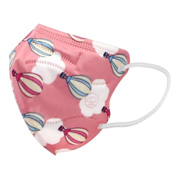 Máscara de tamanho de criança FFP2 Kids NR CE 0370 Balões rosa 1pc