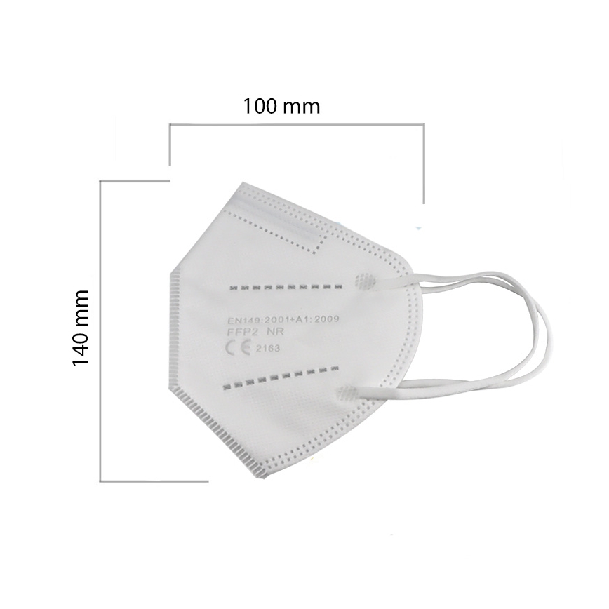Máscara de tamanho de criança FFP2 Kids NR CE 0370 branca 50pcs