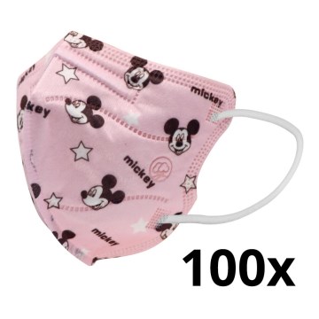 Máscara de tamanho infantil FFP2 Kids NR CE 0370 Mickey rosa 100pcs
