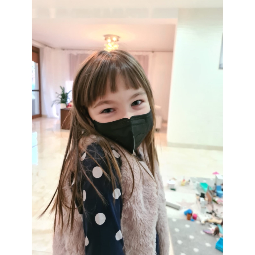 Máscara FFP2 NR preta 50pcs tamanho de criança