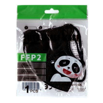 Máscara FFP2 NR preta 50pcs tamanho de criança