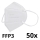 Máscara FFP3 NR L&S B01 - 5-camadas - 99,87% de eficiência 50pcs