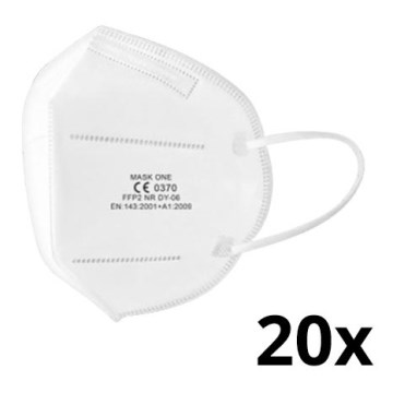 Mask One máscara infantil  FFP2 NR - CE 0370 branca 20pcs