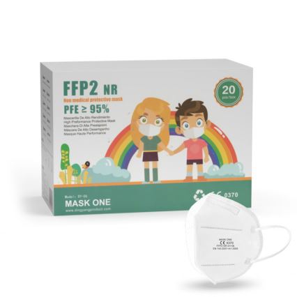 Mask One máscara infantil  FFP2 NR - CE 0370 branca 20pcs