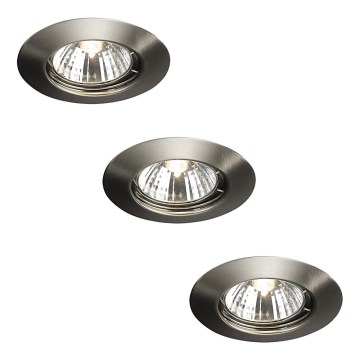 Massive 59393/17/10 - CONJUNTO 3x Luminária de teto para banheiro ALPHA 1xGU10/50W/230V IP23