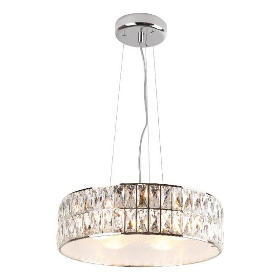 MAXLIGHT P0238 - Candeeiro suspenso DIAMANTE 6xG9/42W/230V diâmetro 46 cm cromado brilhante