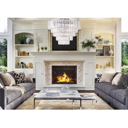 MAXLIGHT P0260 - Candeeiro suspenso MONACO 15xG9/40W/230V diâmetro 60 cm cromado brilhante