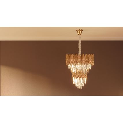 MAXLIGHT P0283 - Candeeiro suspenso VOGUE 16xE14/40W/230V diâmetro 60 cm dourado