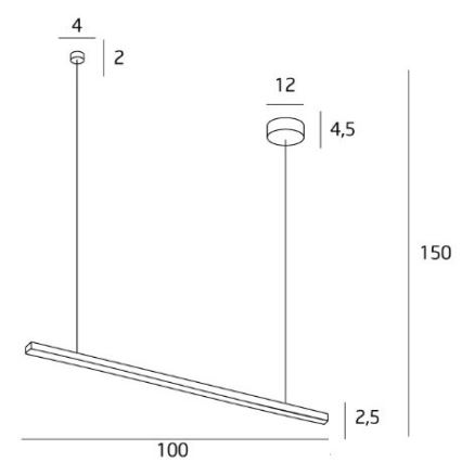 MAXLIGHT P0310D - Candeeiro suspenso LED com regulação TRIO LED/12W/230V preto