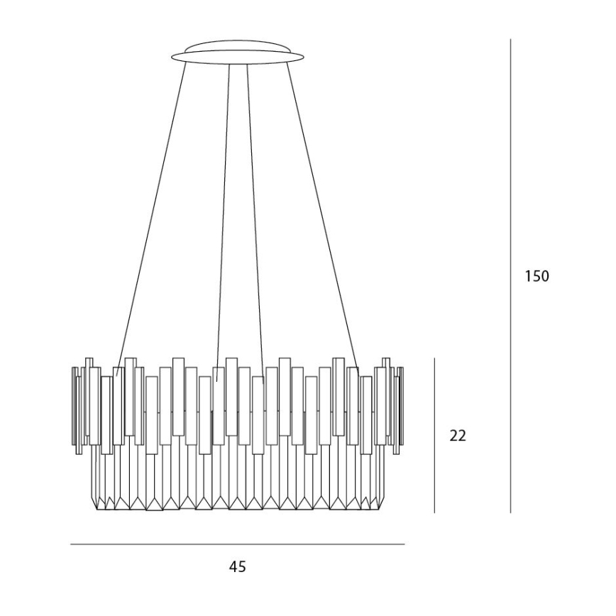 MAXLIGHT P0368 - Candeeiro suspenso TREND 8xE14/40W/230V diâmetro 45 cm dourado
