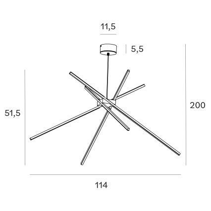 MAXLIGHT P0412 - Candeeiro suspenso LED ARANHA LED/33W/230V preto