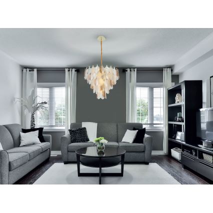 MAXLIGHT P0417 - Candeeiro suspenso ARWENA 7xE14/40W/230V diâmetro 50 cm dourado