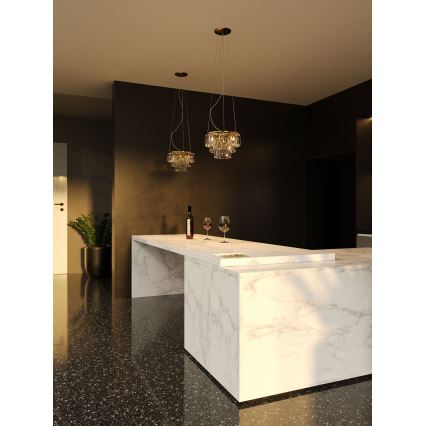 MAXLIGHT P0423 - Candeeiro suspenso MONACO 9xG9/40W/230V diâmetro 42 cm dourado