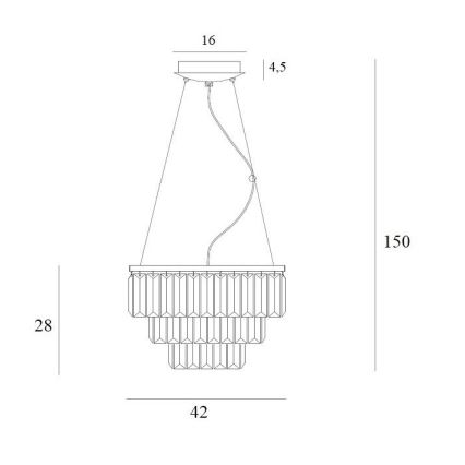 MAXLIGHT P0423 - Candeeiro suspenso MONACO 9xG9/40W/230V diâmetro 42 cm dourado