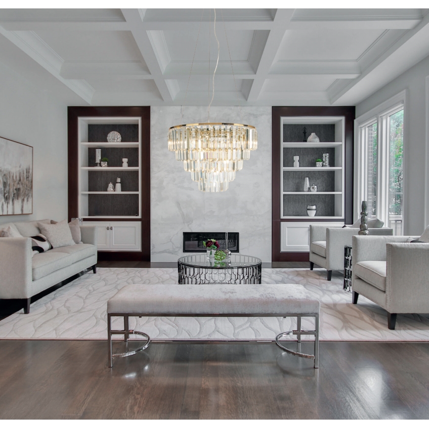 MAXLIGHT P0424 - Candeeiro suspenso MONACO 15xG9/40W/230V diâmetro 60 cm dourado